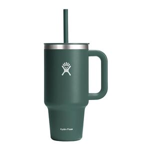 32 Oz Hydro Flask Green Tumbler with Straw